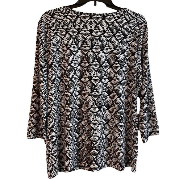 JMCollection women’s top size L Black and White - Picture 2 of 5